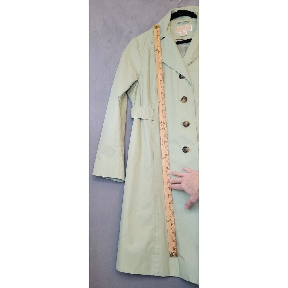 Michael Kors Trench Coat Womens Size L Mint Green GUC! - Picture 8 of 16